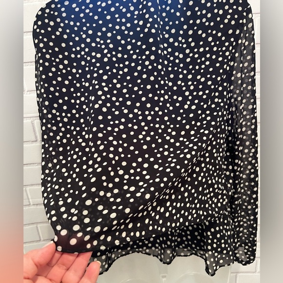 NINE WEST women long sleeve polka dot blouse/size L - Picture 8 of 10
